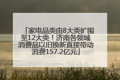 家电品类由8大类扩围至12大类！济南各领域消费品以旧换新直接带动消费157.2亿元