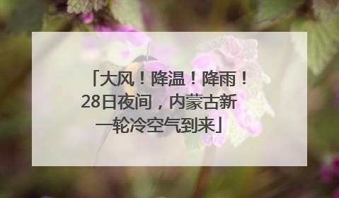 大风！降温！降雨！28日夜间，内蒙古新一轮冷空气到来