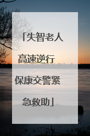 失智老人高速逆行 保康交警紧急救助