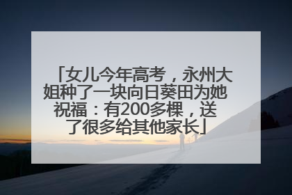 女儿今年高考，永州大姐种了一块向日葵田为她祝福：有200多棵，送了很多给其他家长