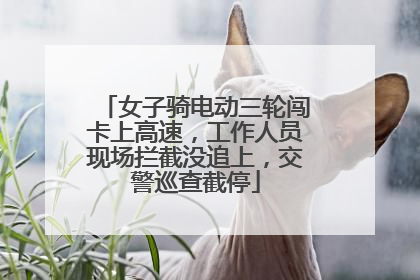 女子骑电动三轮闯卡上高速，工作人员现场拦截没追上，交警巡查截停