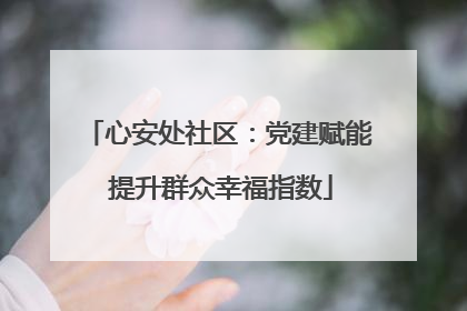 心安处社区：党建赋能 提升群众幸福指数