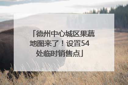德州中心城区果蔬地图来了！设置54处临时销售点