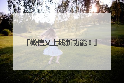 微信又上线新功能！