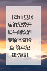 微山县赵庙镇纪委开展午间饮酒专项监督检查 筑牢纪律防线