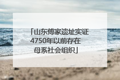 山东傅家遗址实证4750年以前存在母系社会组织