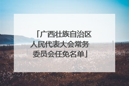 广西壮族自治区人民代表大会常务委员会任免名单