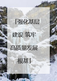强化基层建设 筑牢高质量发展根基