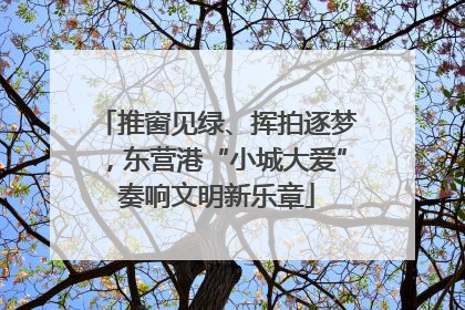 推窗见绿、挥拍逐梦，东营港“小城大爱”奏响文明新乐章