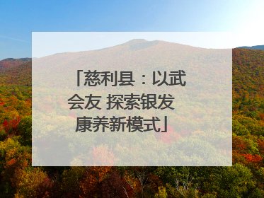慈利县：以武会友 探索银发康养新模式