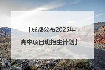 成都公布2025年高中项目班招生计划