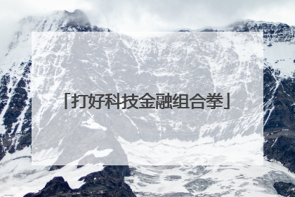 打好科技金融组合拳