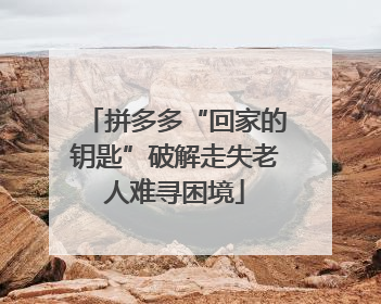 拼多多“回家的钥匙”破解走失老人难寻困境