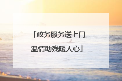 政务服务送上门 温情助残暖人心