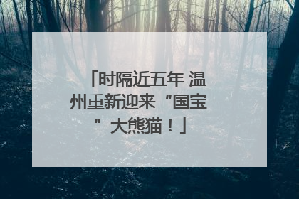 时隔近五年 温州重新迎来“国宝”大熊猫！