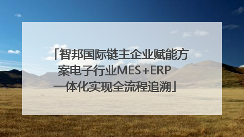 智邦国际链主企业赋能方案电子行业MES+ERP一体化实现全流程追溯