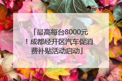 最高每台8000元！成都经开区汽车促消费补贴活动启动