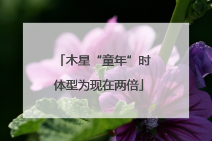木星“童年”时体型为现在两倍