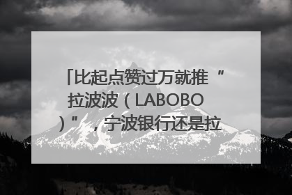 比起点赞过万就推“拉波波（LABOBO）”，宁波银行还是拉业绩吧｜财经辣评