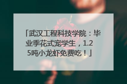 武汉工程科技学院：毕业季花式宠学生，1.25吨小龙虾免费吃！