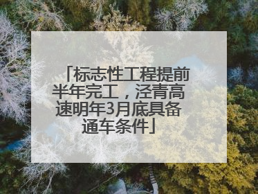 标志性工程提前半年完工，泾青高速明年3月底具备通车条件