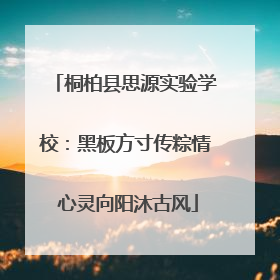 桐柏县思源实验学校：黑板方寸传粽情 心灵向阳沐古风