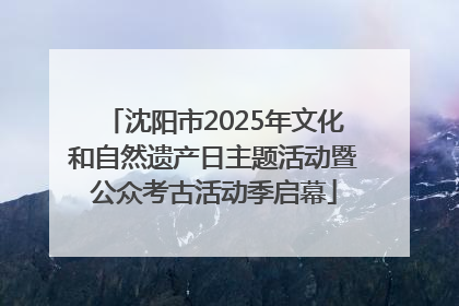 沈阳市2025年文化和自然遗产日主题活动暨公众考古活动季启幕