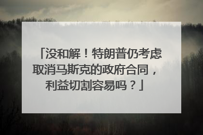 没和解！特朗普仍考虑取消马斯克的政府合同，利益切割容易吗？