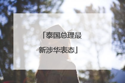 泰国总理最新涉华表态
