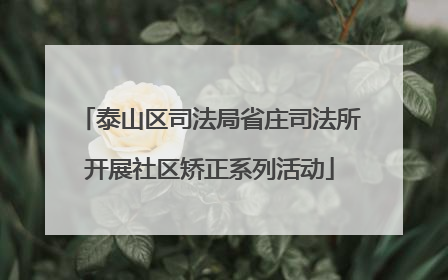 泰山区司法局省庄司法所开展社区矫正系列活动