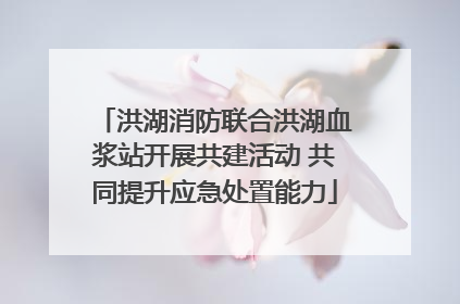 洪湖消防联合洪湖血浆站开展共建活动 共同提升应急处置能力