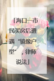海口一市民买房后遭遇“镜像户型”，律师说法