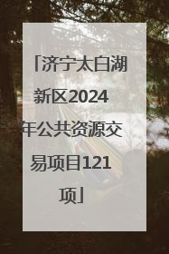 济宁太白湖新区2024年公共资源交易项目121项