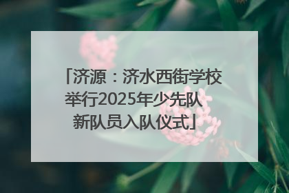 济源：济水西街学校举行2025年少先队新队员入队仪式