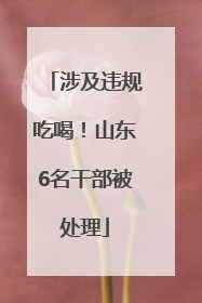 涉及违规吃喝！山东6名干部被处理