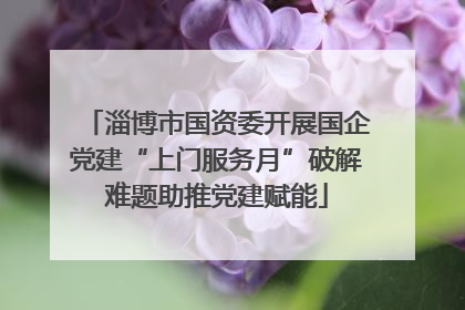 淄博市国资委开展国企党建“上门服务月”破解难题助推党建赋能
