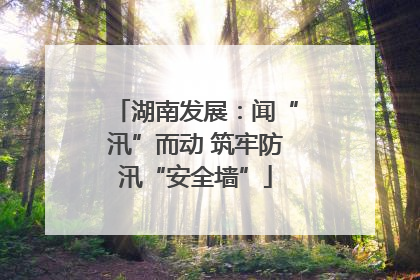 湖南发展：闻“汛”而动 筑牢防汛“安全墙”