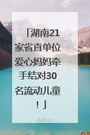 湖南21家省直单位爱心妈妈牵手结对30名流动儿童！