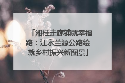 湘桂走廊铺就幸福路：江永兰源公路绘就乡村振兴新图景
