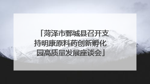 菏泽市鄄城县召开支持明康原料药创新孵化园高质量发展座谈会