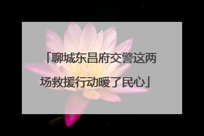 聊城东昌府交警这两场救援行动暖了民心