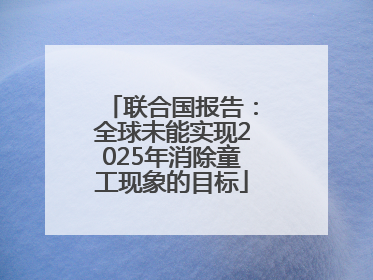 联合国报告：全球未能实现2025年消除童工现象的目标
