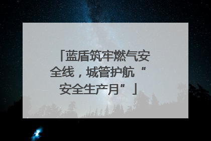 蓝盾筑牢燃气安全线，城管护航“安全生产月”