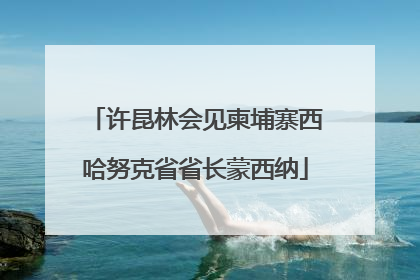 许昆林会见柬埔寨西哈努克省省长蒙西纳