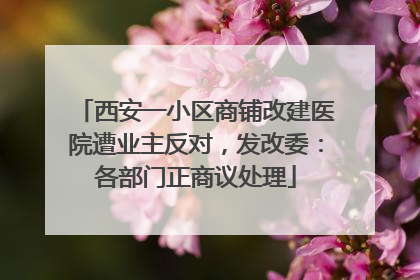 西安一小区商铺改建医院遭业主反对，发改委：各部门正商议处理
