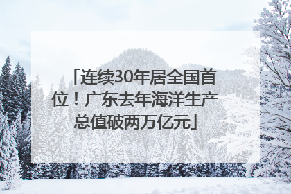 连续30年居全国首位！广东去年海洋生产总值破两万亿元