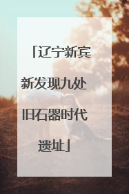 辽宁新宾新发现九处旧石器时代遗址