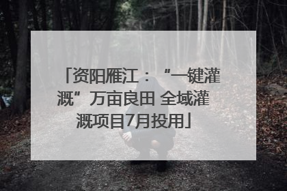 资阳雁江：“一键灌溉”万亩良田 全域灌溉项目7月投用
