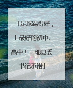 足球踢得好，上最好的初中、高中！一地县委书记承诺