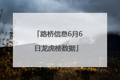 路桥信息6月6日龙虎榜数据